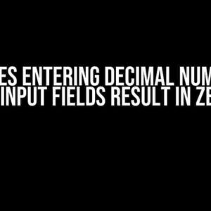 Why Does Entering Decimal Numbers in the Input Fields Result in Zero?